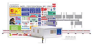 070-1987 - 1:87 - Corona Impf-/Testzentrum